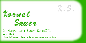 kornel sauer business card